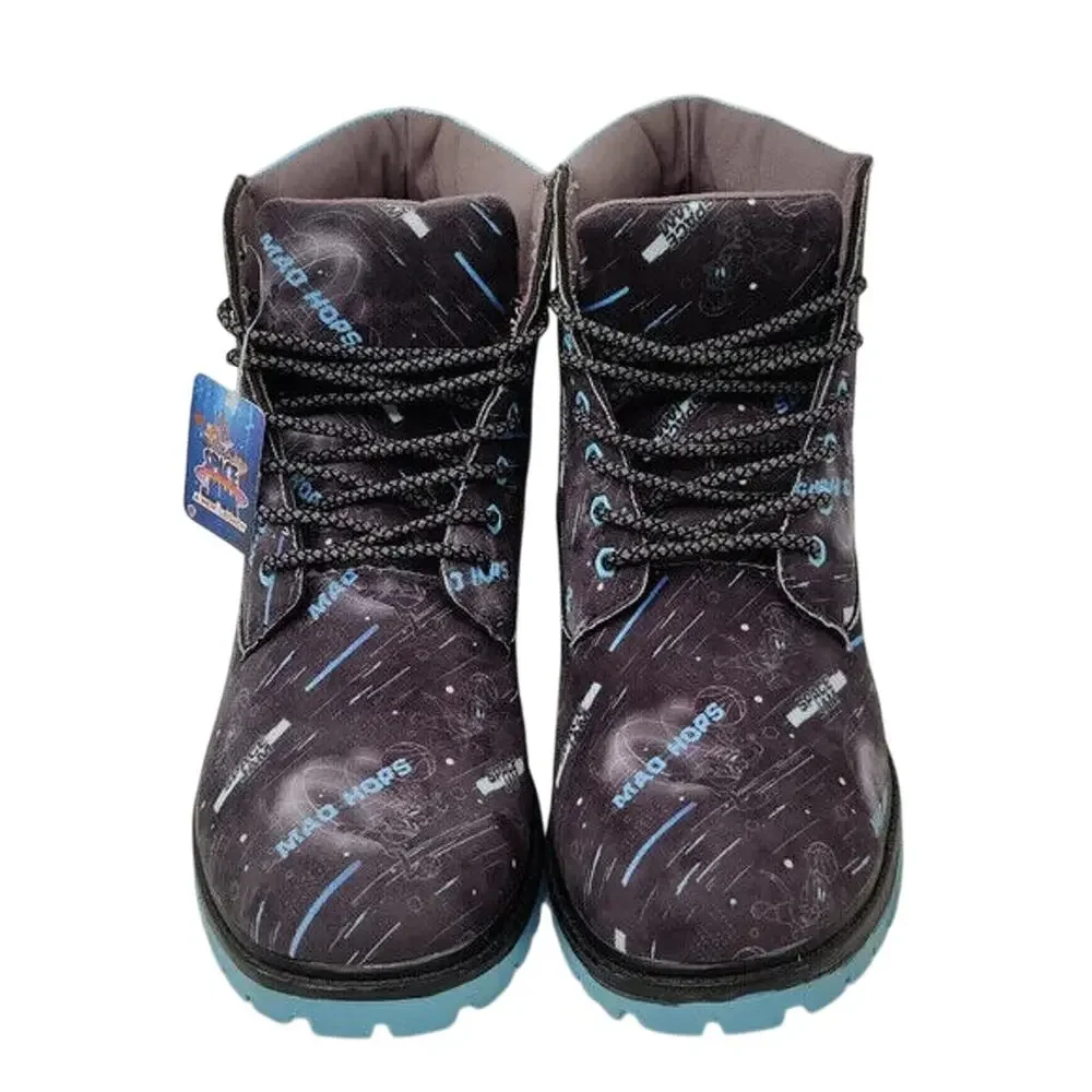 New Space Jam Blue Lace Up Boots Size 10 by WB